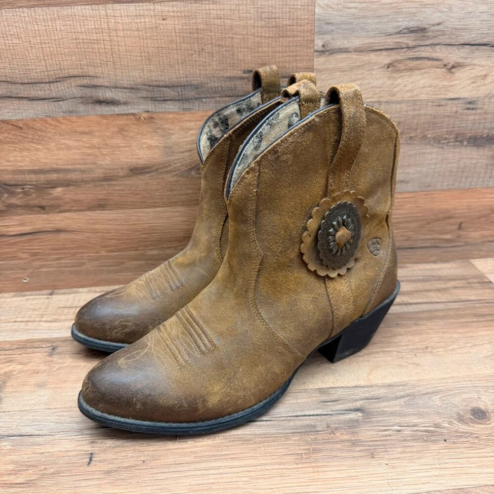Ariat Cantina Western Boot Brown Size 10B Slip On Ankle Boot